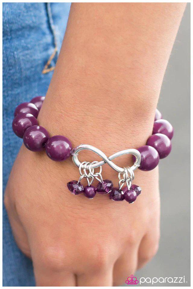 Forevermore Purple Bracelet - Paparazzi Accessories-on model - CarasShop.com - $5 Jewelry by Cara Jewels