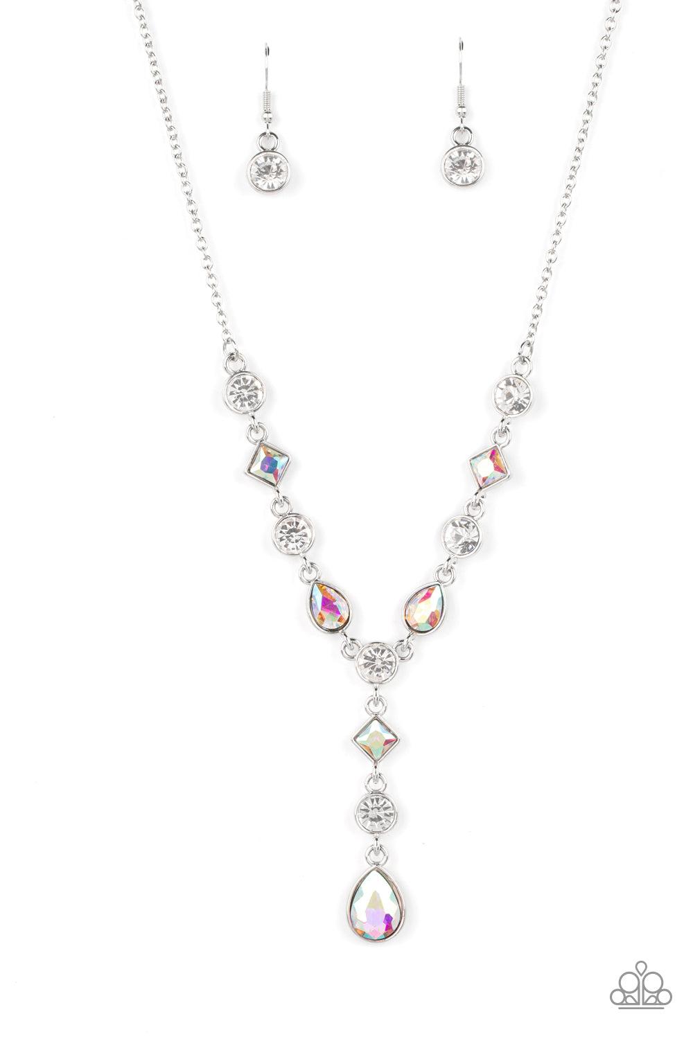 Forget the Crown Multi Iridescent Gem Necklace - Paparazzi Accessories- lightbox - CarasShop.com - $5 Jewelry by Cara Jewels