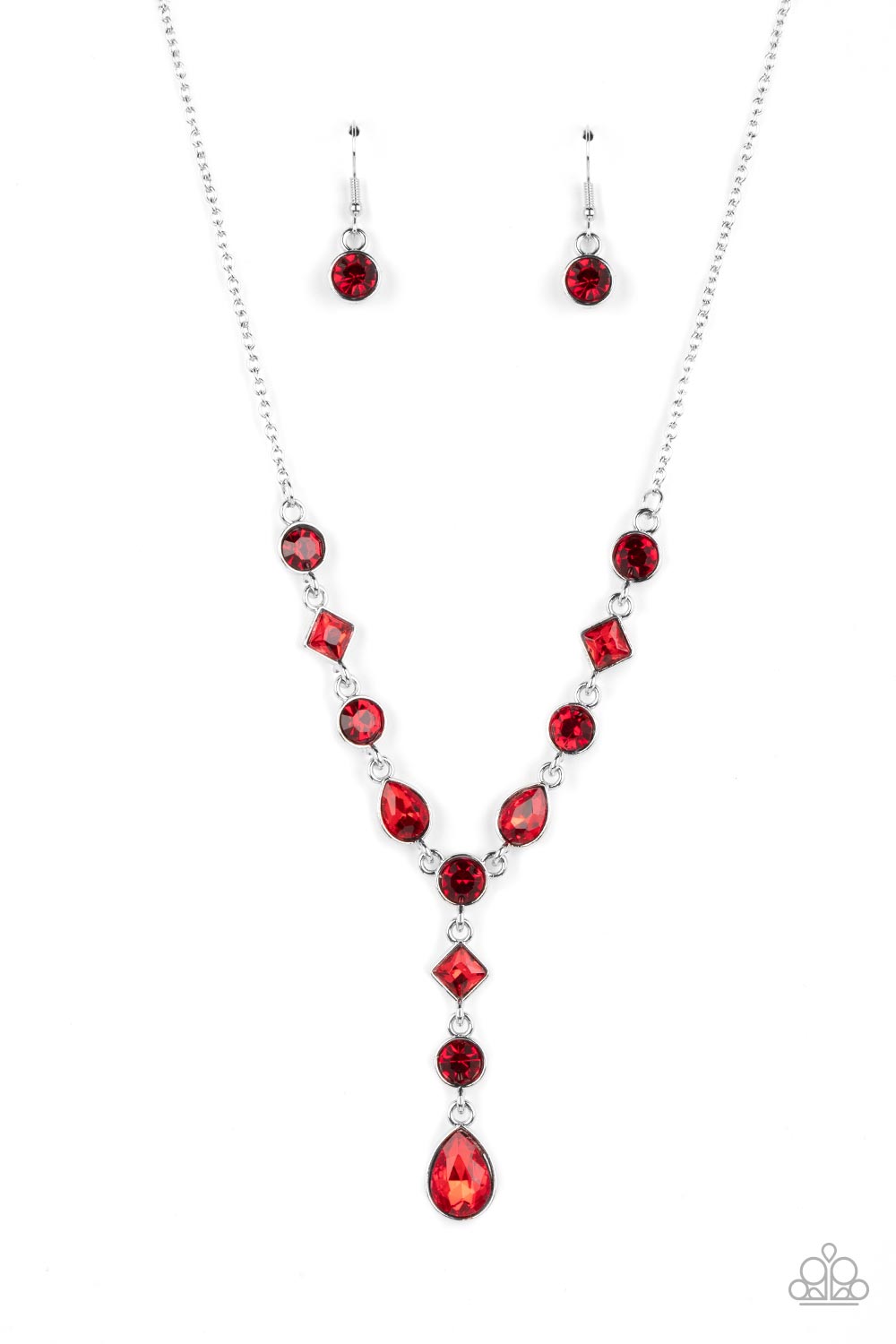 Forget the Crown Red Rhinestone Necklace - Paparazzi Accessories- lightbox - CarasShop.com - $5 Jewelry by Cara Jewels