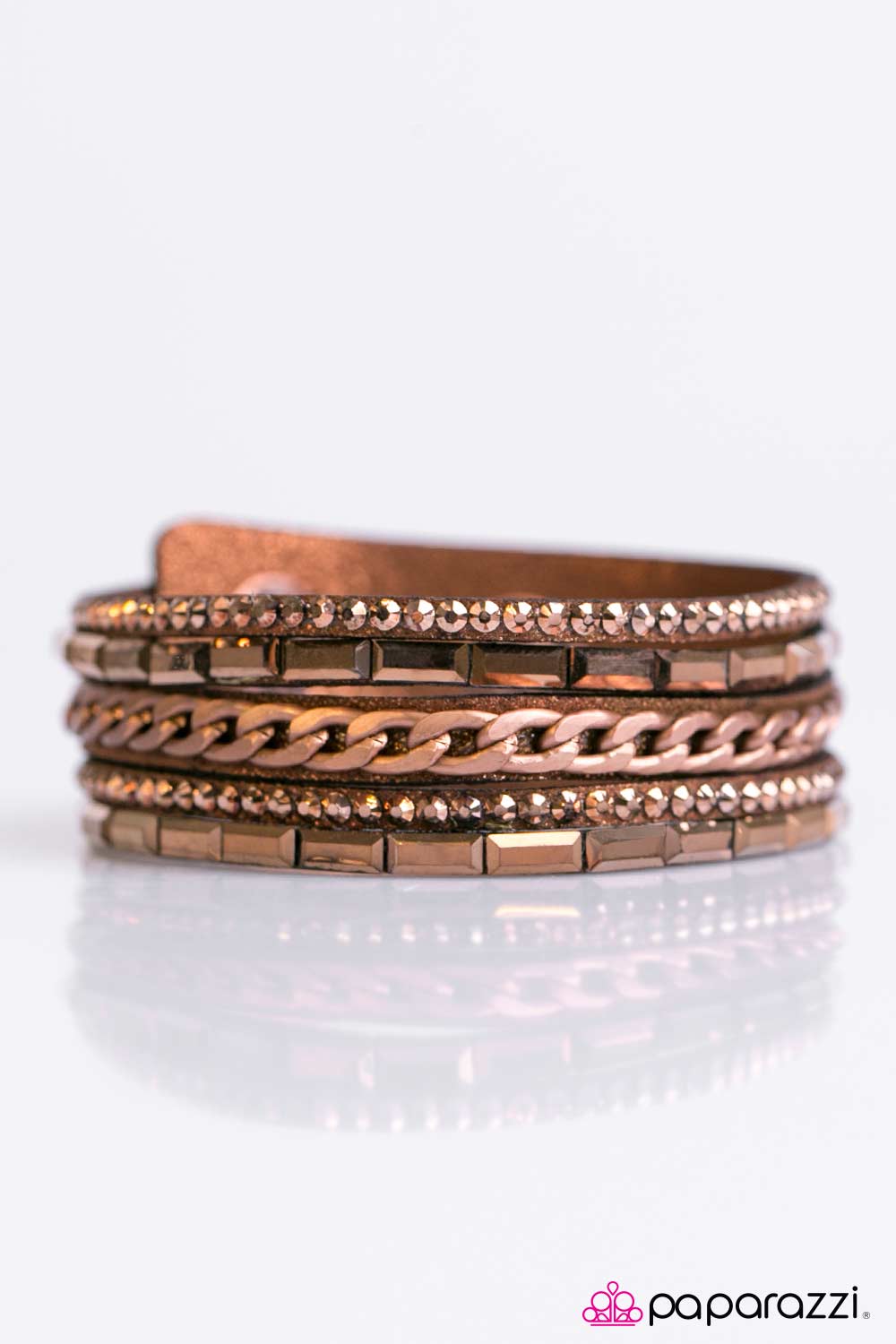 Front Row Fabulous Copper Bracelet - Paparazzi Accessories- lightbox - CarasShop.com - $5 Jewelry by Cara Jewels