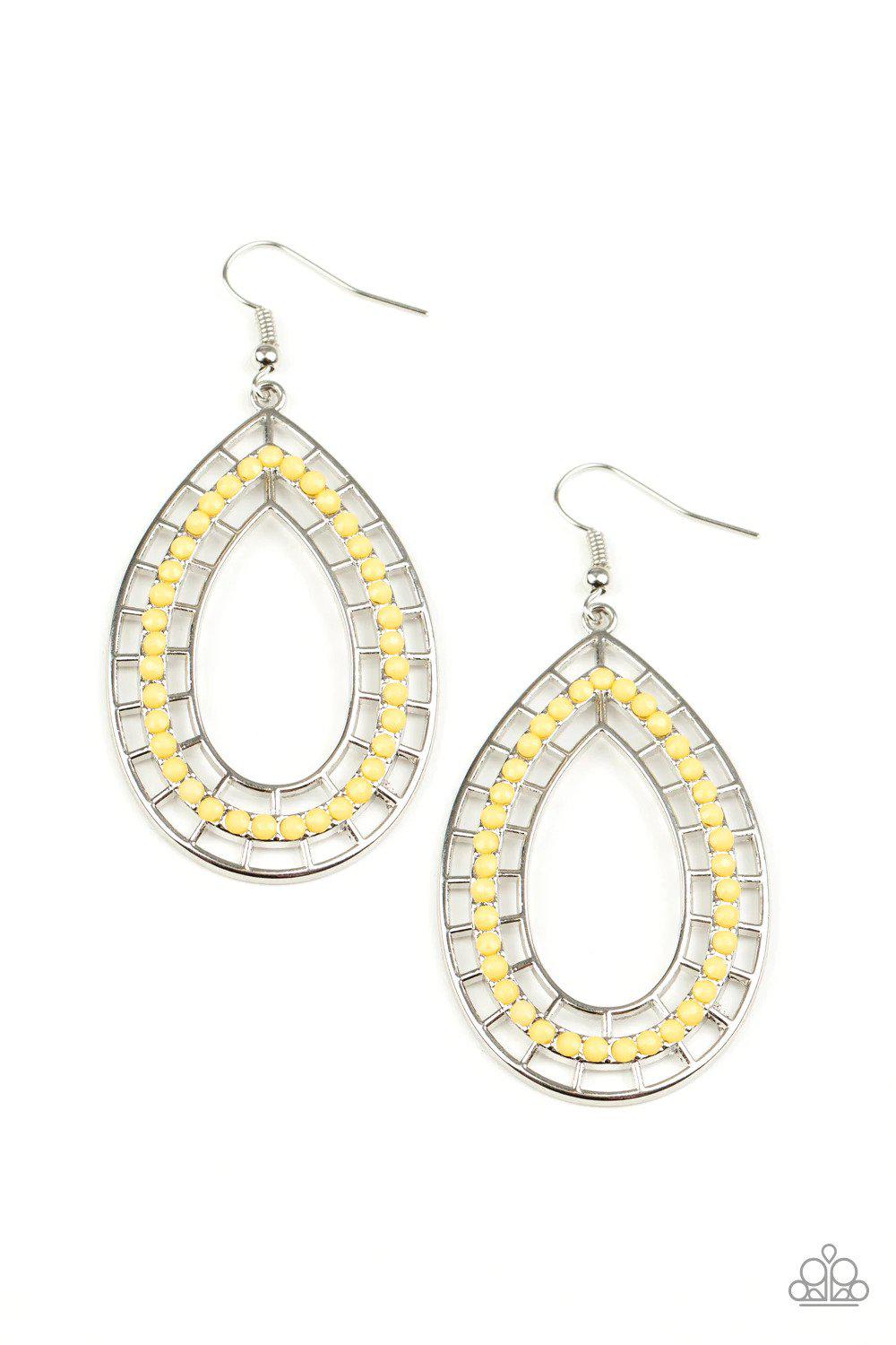 Fruity Fiesta Yellow Earrings - Paparazzi Accessories- lightbox - CarasShop.com - $5 Jewelry by Cara Jewels