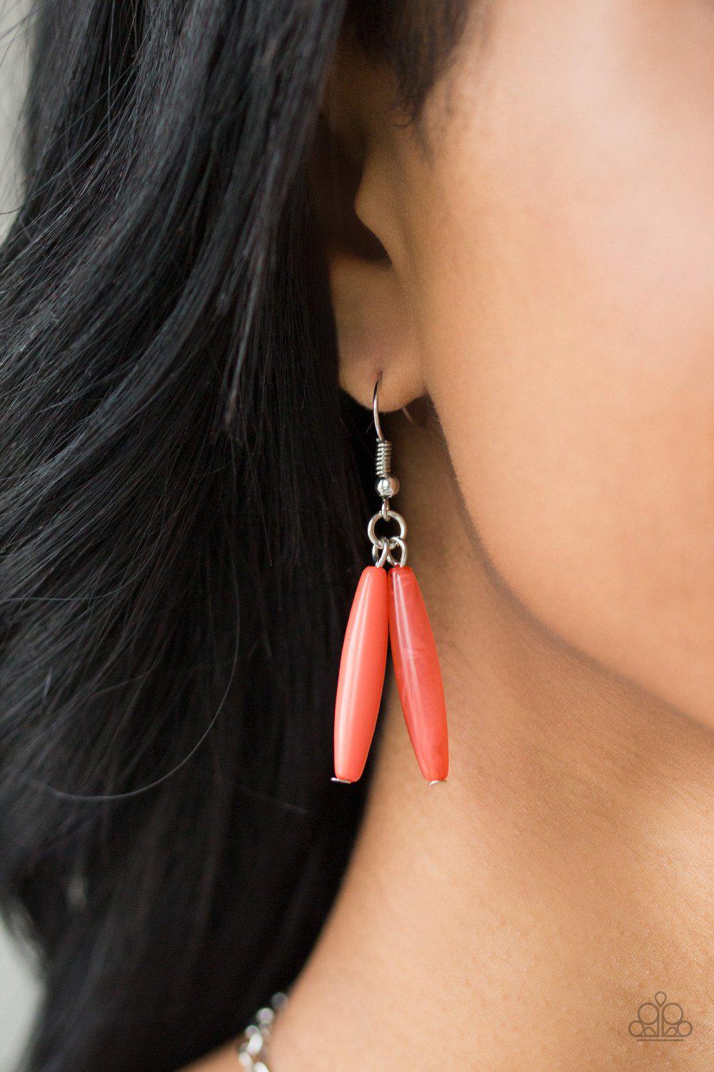 Full Of Flavor Coral Bead Necklace - Paparazzi Accessories - free matching earrings -CarasShop.com - Paparazzi Jewelry by Cara Jewels