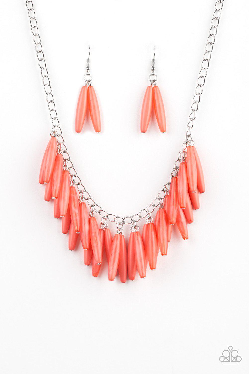 Full Of Flavor Coral Bead Necklace - Paparazzi Accessories- lightbox - CarasShop.com - Paparazzi Jewelry by Cara Jewels