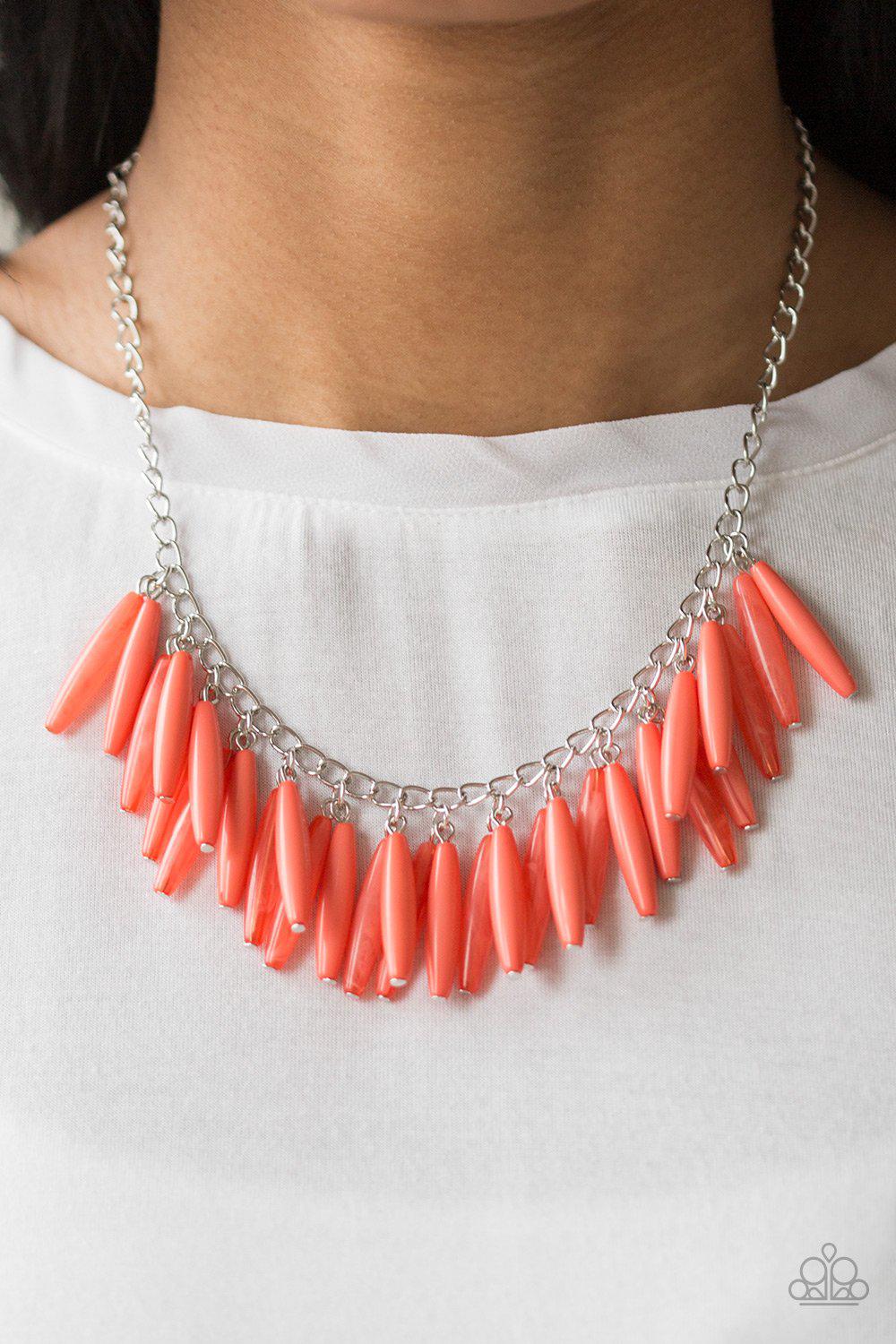 Full Of Flavor Coral Bead Necklace - Paparazzi Accessories-CarasShop.com - $5 Jewelry by Cara Jewels
