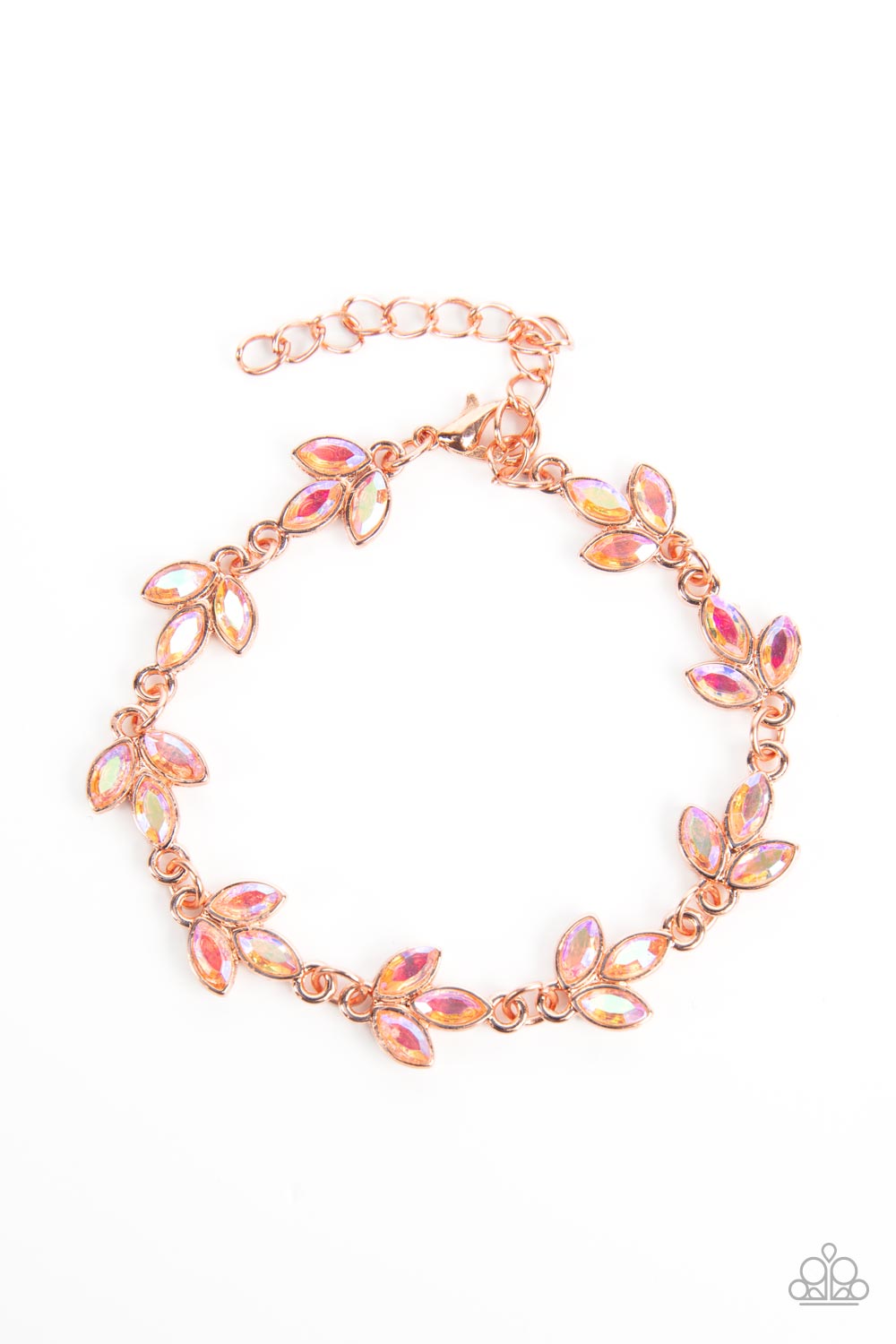 Gala Garland Copper Iridescent Rhinestone Bracelet - Paparazzi Accessories- lightbox - CarasShop.com - $5 Jewelry by Cara Jewels