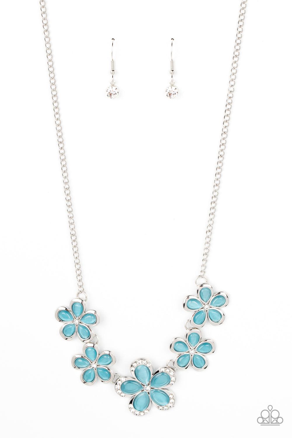 Garden Daydream Blue Cat&#39;s Eye Stone Necklace - Paparazzi Accessories- lightbox - CarasShop.com - $5 Jewelry by Cara Jewels