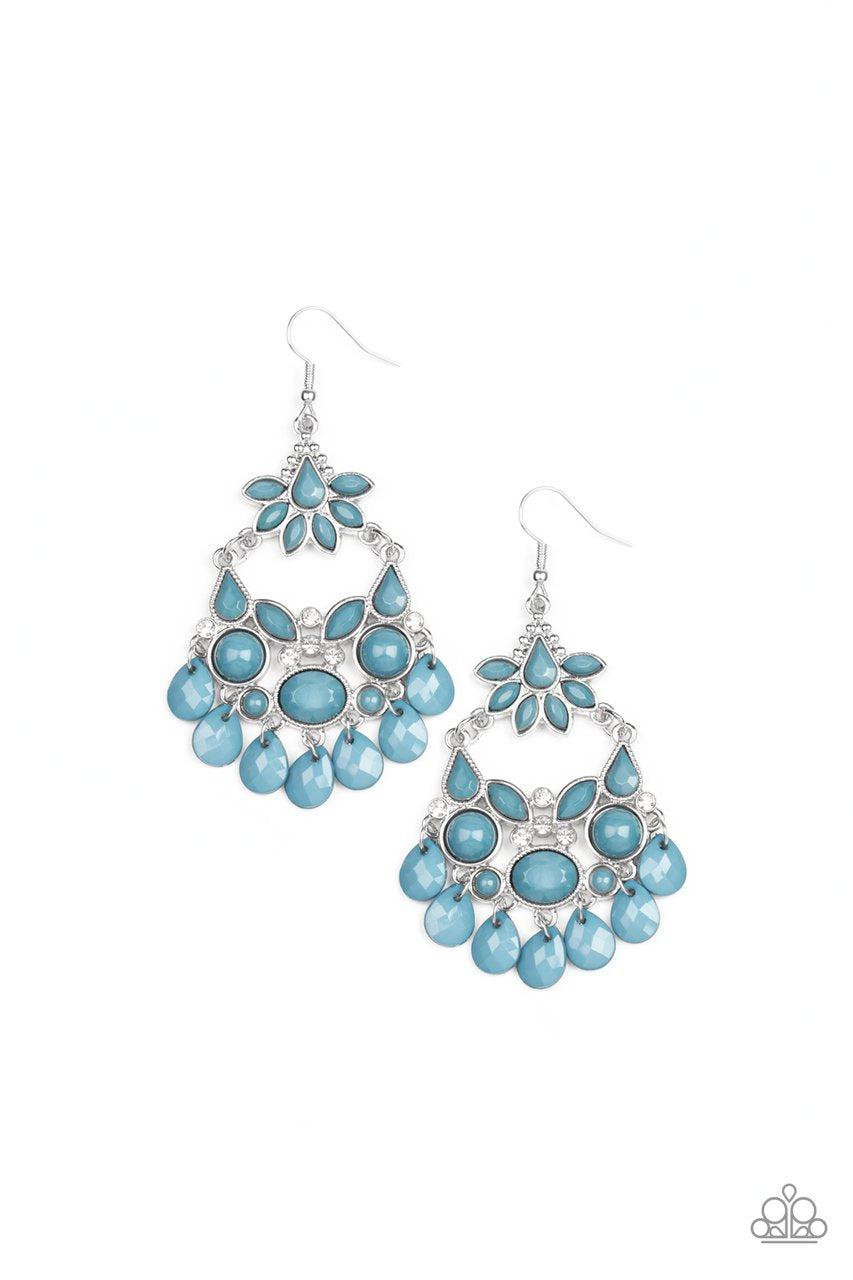 Garden Dream Blue Earrings - Paparazzi Accessories-CarasShop.com - $5 Jewelry by Cara Jewels
