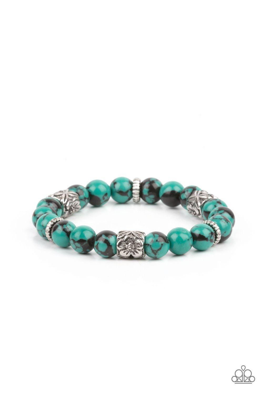 Garden Zen Green and Black Bracelet - Paparazzi Accessories- lightbox - CarasShop.com - $5 Jewelry by Cara Jewels
