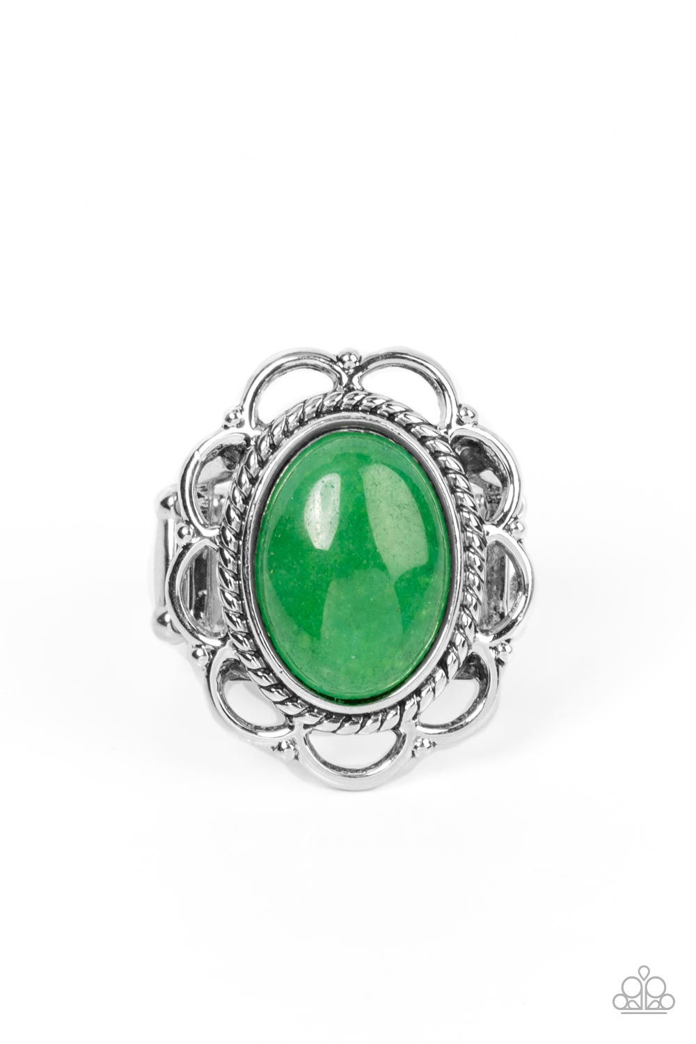 Gemstone Eden Green Jade Stone Ring - Paparazzi Accessories- lightbox - CarasShop.com - $5 Jewelry by Cara Jewels