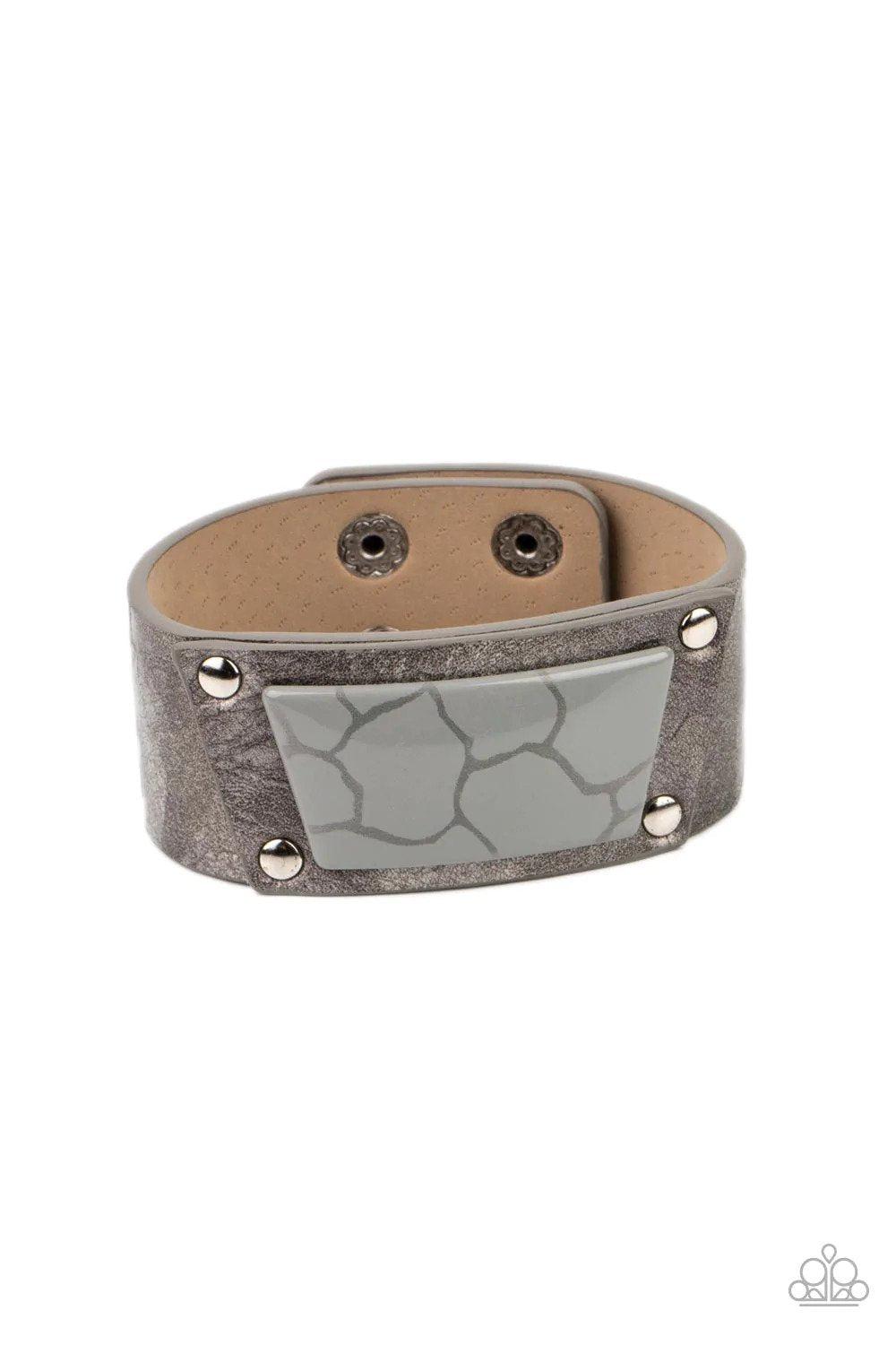 Geo Glamper Silver Bracelet - Paparazzi Accessories- lightbox - CarasShop.com - $5 Jewelry by Cara Jewels