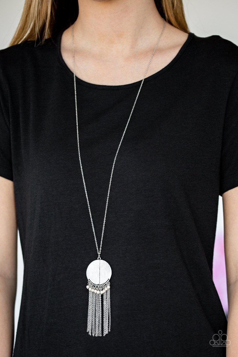 Get a ROAM White Necklace - Paparazzi Accessories - lightbox -CarasShop.com - $5 Jewelry by Cara Jewels