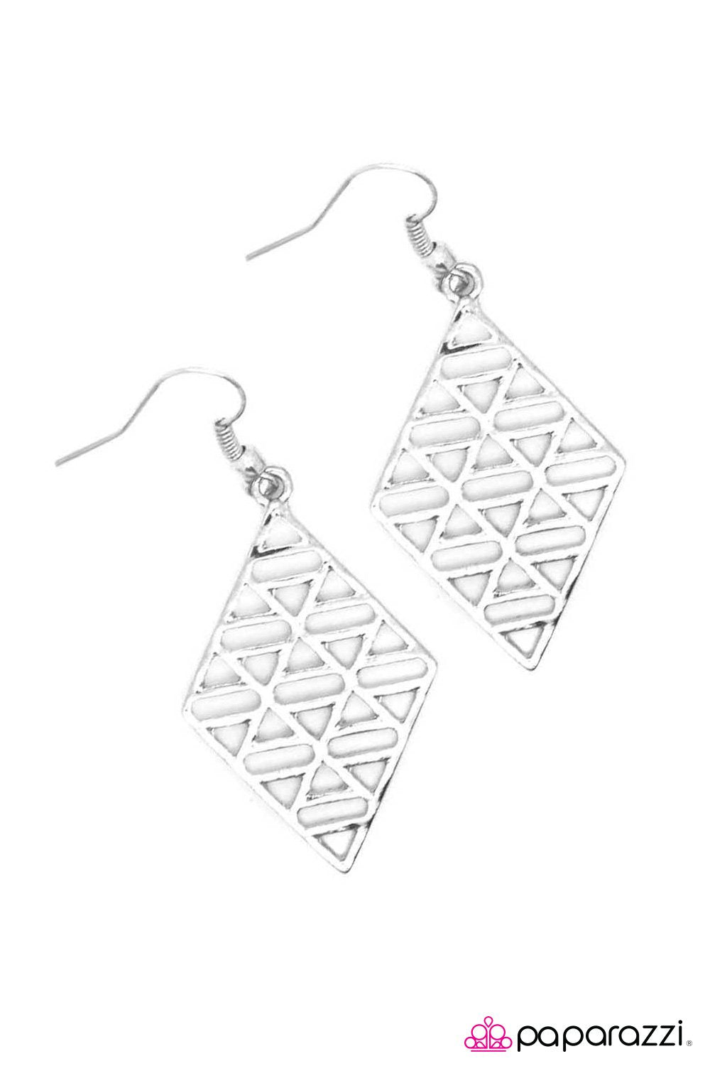 Get Your Lines Crossed Silver Earrings - Paparazzi Accessories-CarasShop.com - $5 Jewelry by Cara Jewels