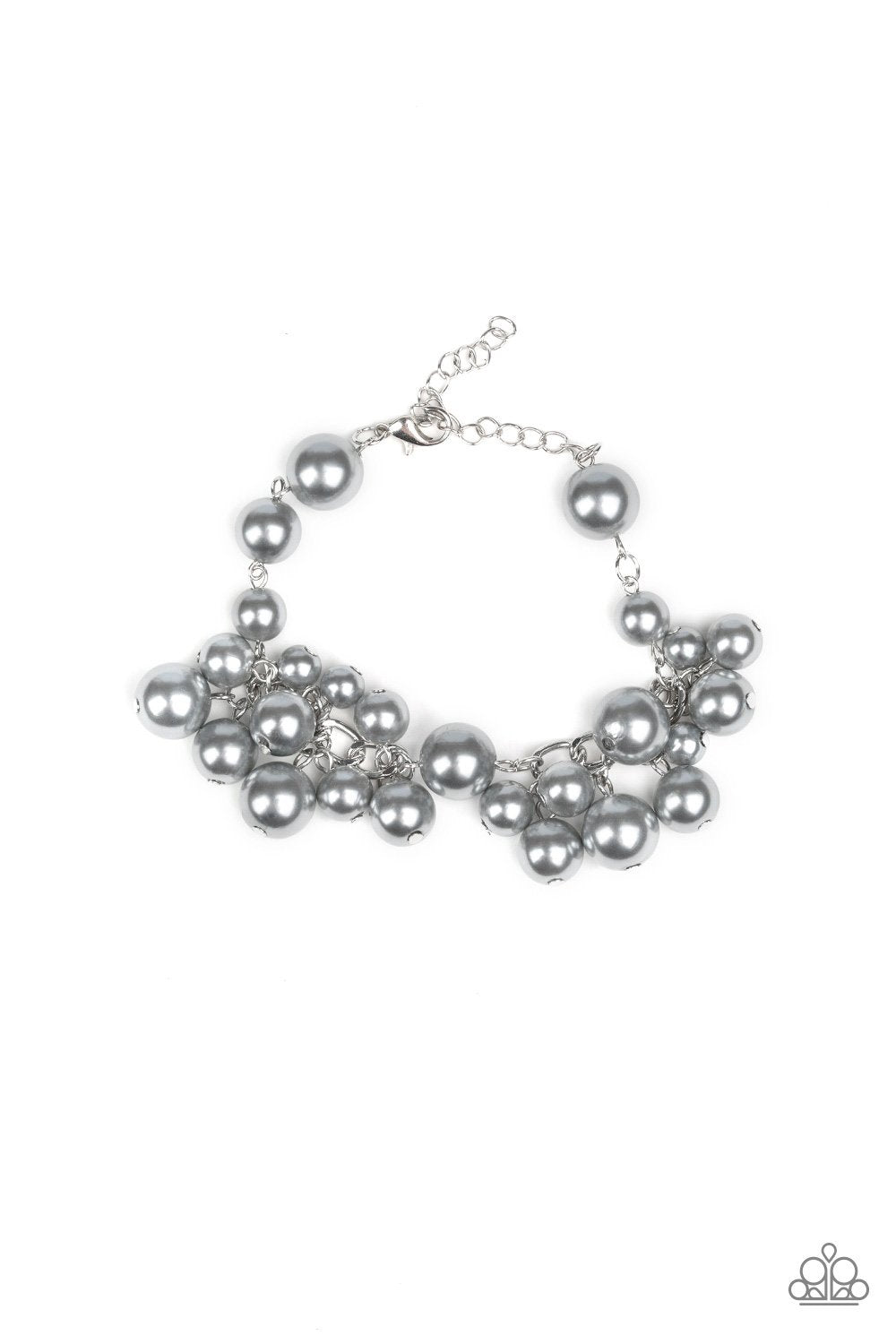 Girls In Pearls Silver Pearl Bracelet - Paparazzi Accessories-CarasShop.com - $5 Jewelry by Cara Jewels