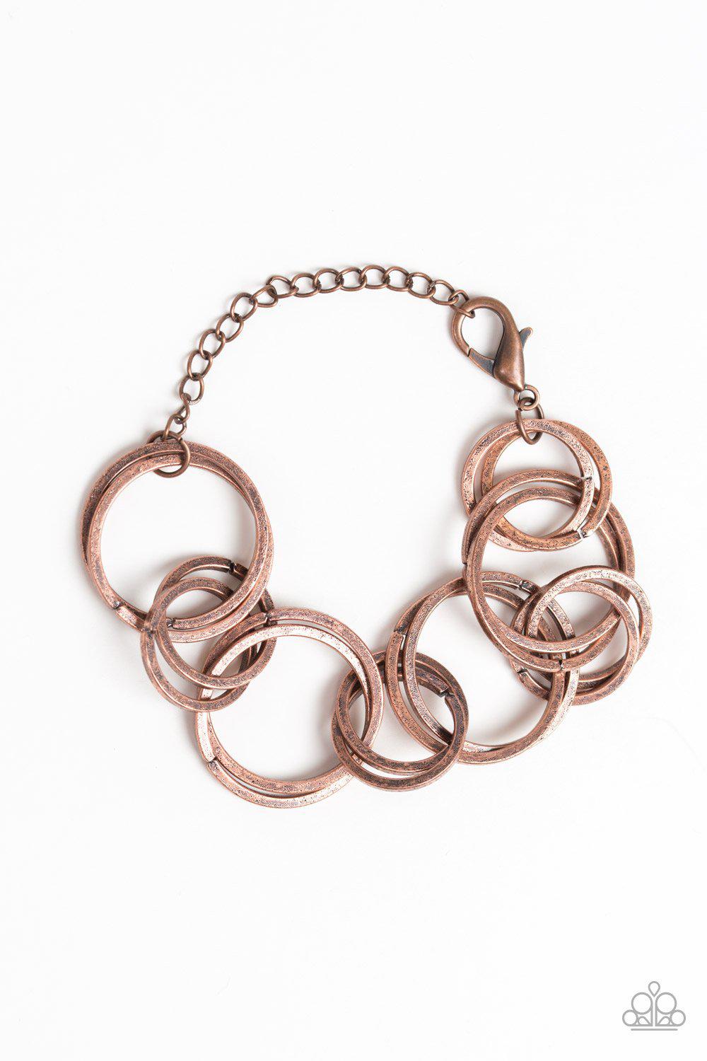 Give Me A Ring Copper Bracelet - Paparazzi Accessories-CarasShop.com - $5 Jewelry by Cara Jewels