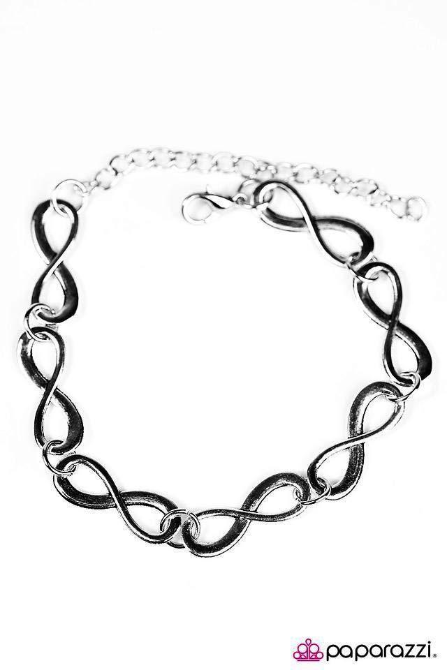 Give Me Time Black Gunmetal Infinity Bracelet - Paparazzi Accessories-CarasShop.com - $5 Jewelry by Cara Jewels