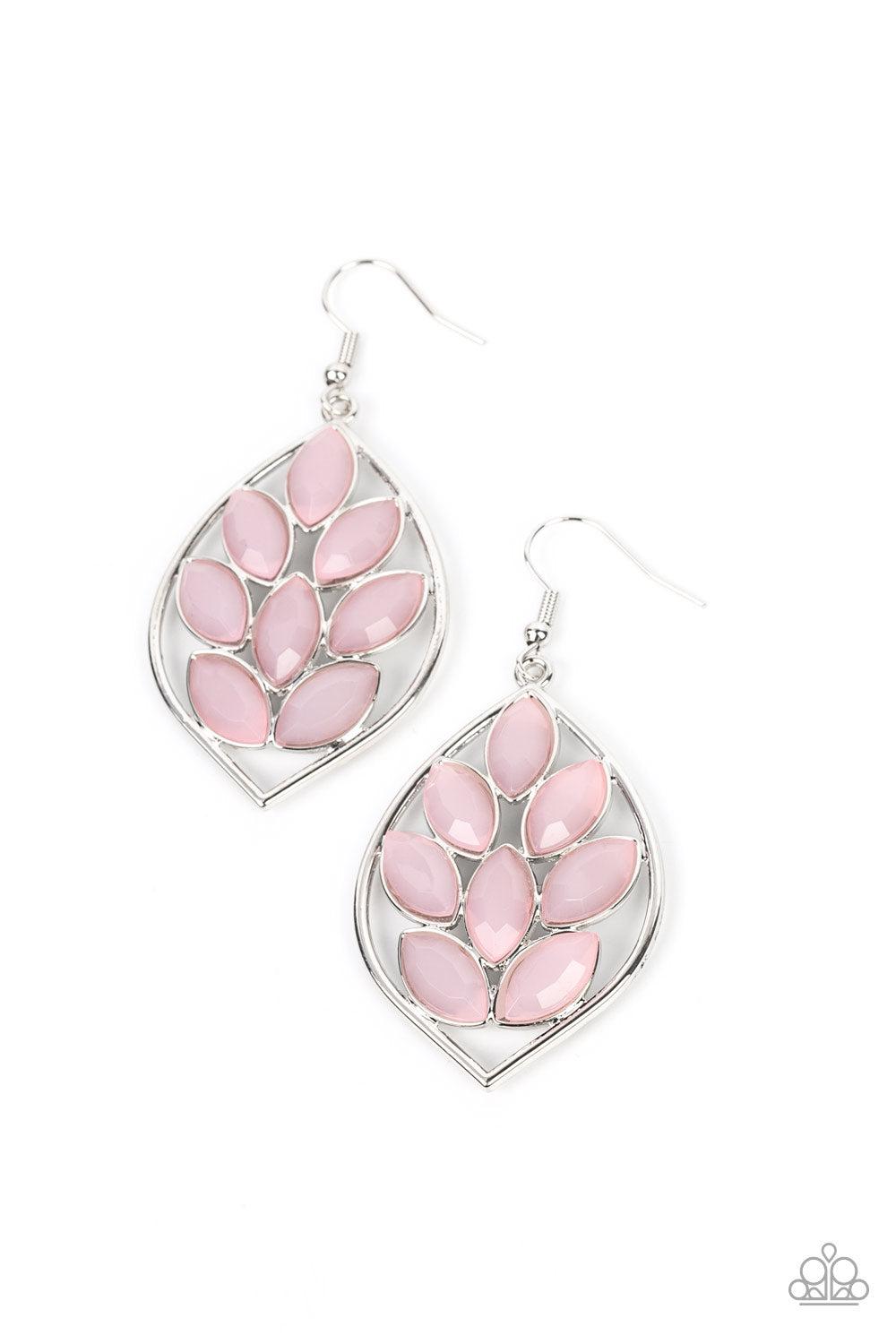 Glacial Glades Pink Cat&#39;s Eye Stone Earrings- lightbox - CarasShop.com - $5 Jewelry by Cara Jewels