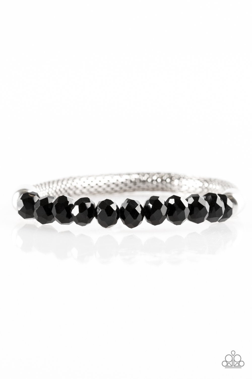 Glamorously Grunge Black Stretch Bracelet - Paparazzi Accessories-CarasShop.com - $5 Jewelry by Cara Jewels