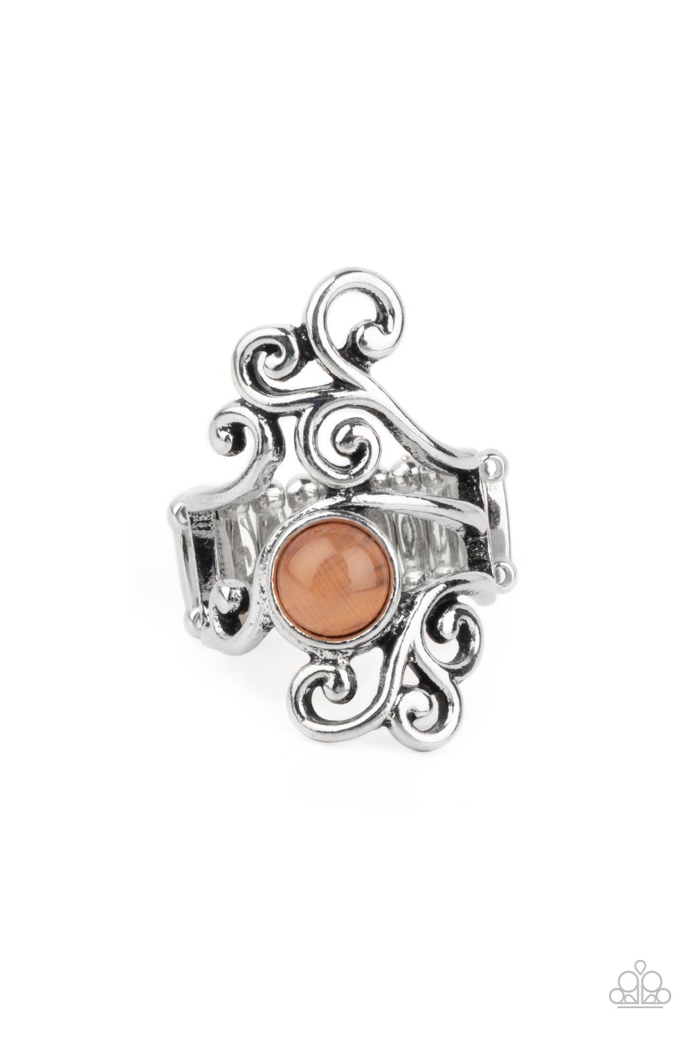 Glimmering Grapevines Orange Cat's Eye Ring - Paparazzi Accessories- lightbox - CarasShop.com - $5 Jewelry by Cara Jewels