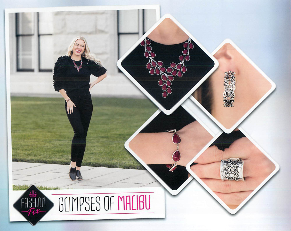 Glimpses of Malibu Complete Trend Blend (4 pc set) December 2020 - Paparazzi Accessories Fashion Fix-Set-CarasShop.com - $5 Jewelry by Cara Jewels