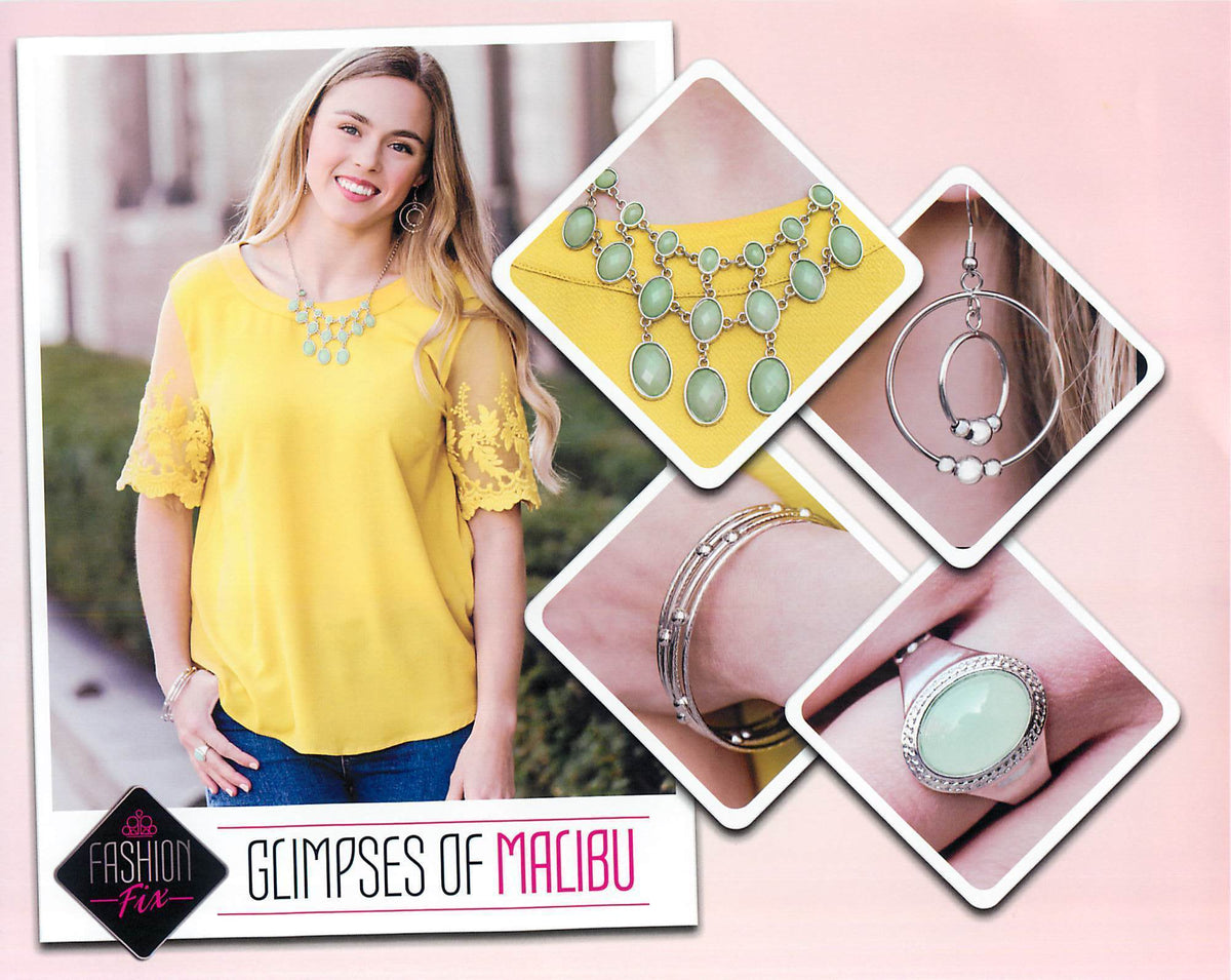 Glimpses of Malibu Complete Trend Blend (4 pc set) May 2019 - Paparazzi Accessories Fashion Fix-Set-CarasShop.com - $5 Jewelry by Cara Jewels