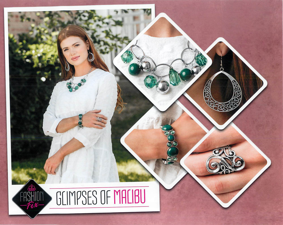 Glimpses of Malibu Complete Trend Blend (4 pc set) September 2020 - Paparazzi Accessories Fashion Fix-Set-CarasShop.com - $5 Jewelry by Cara Jewels