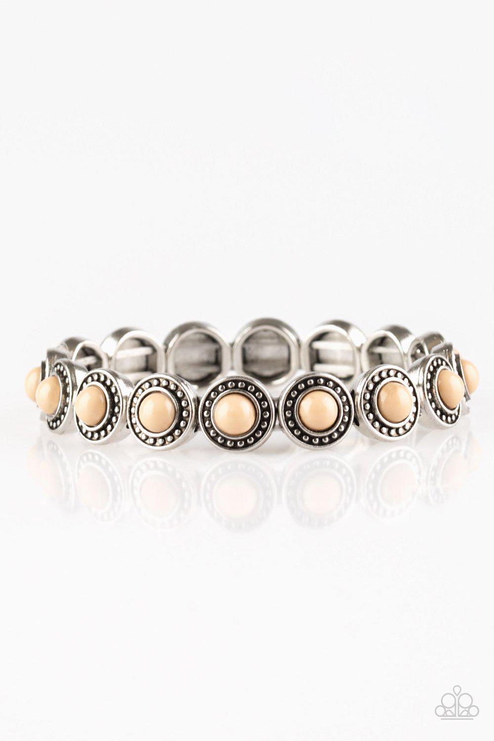 Globetrotter Goals Brown and Silver Bracelet - Paparazzi Accessories-CarasShop.com - $5 Jewelry by Cara Jewels