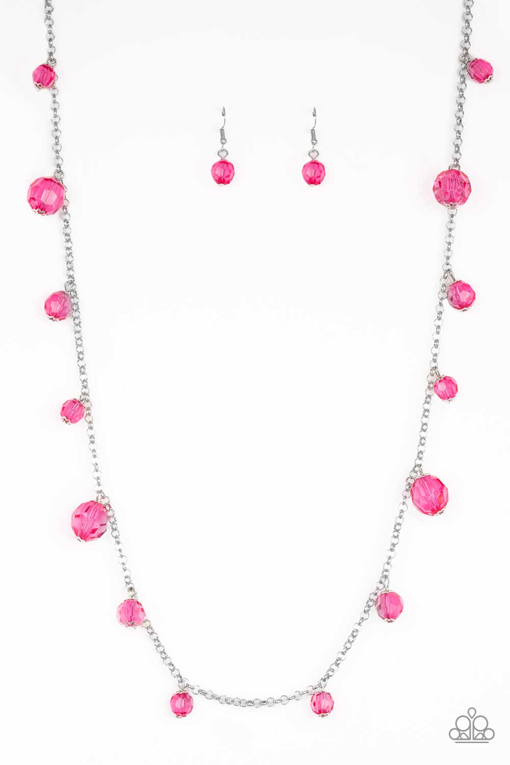 GLOW-Rider Pink Necklace - Paparazzi Accessories - lightbox -CarasShop.com - $5 Jewelry by Cara Jewels