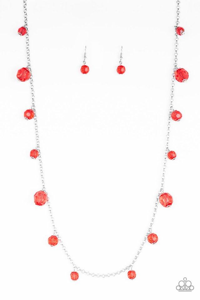 GLOW-Rider Red Necklace - Paparazzi Accessories - lightbox -CarasShop.com - $5 Jewelry by Cara Jewels
