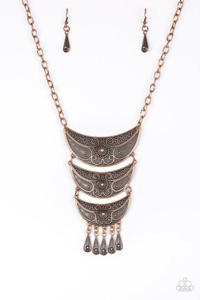 Go STEER-Crazy Copper Necklace - Paparazzi Accessories - lightbox -CarasShop.com - $5 Jewelry by Cara Jewels