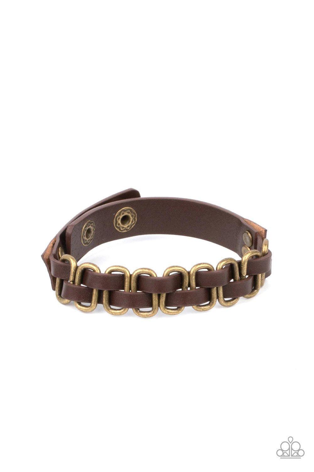 Gone Rogue Brass Bracelet - Paparazzi Accessories- lightbox - CarasShop.com - $5 Jewelry by Cara Jewels
