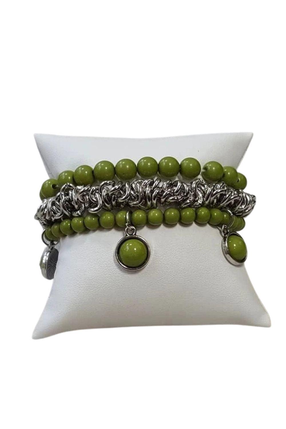 Good Vibes Only Green Bracelet - Paparazzi Accessories- lightbox - CarasShop.com - $5 Jewelry by Cara Jewels