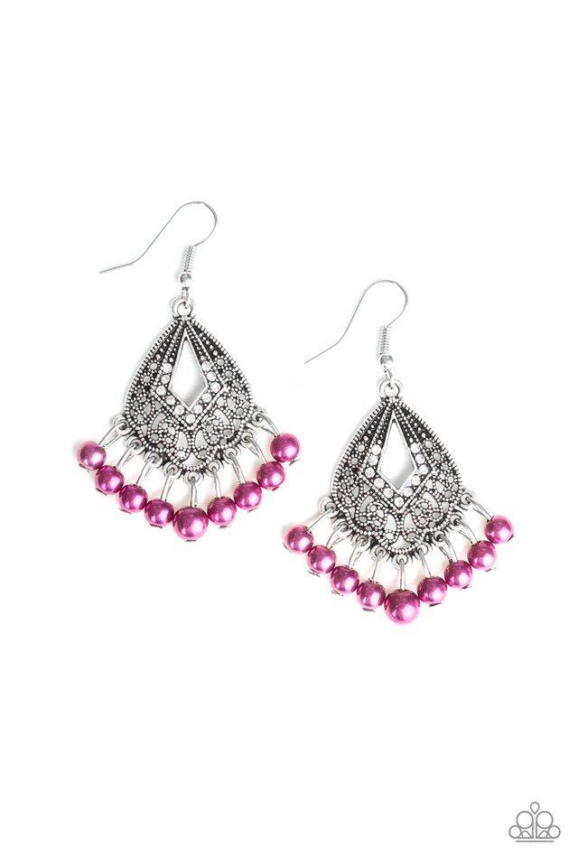 Gracefully Gatsby Purple Earrings - Paparazzi Accessories - lightbox -CarasShop.com - $5 Jewelry by Cara Jewels