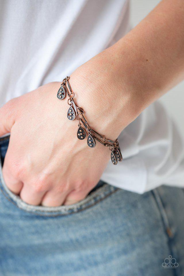 Gypsy Glee Copper Bracelet - Paparazzi Accessories-on model - CarasShop.com - $5 Jewelry by Cara Jewels