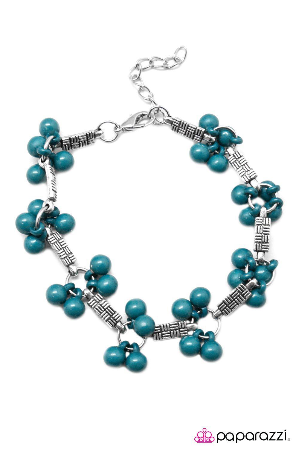 Hakuna Matata Blue and Silver Bracelet - Paparazzi Accessories-CarasShop.com - $5 Jewelry by Cara Jewels