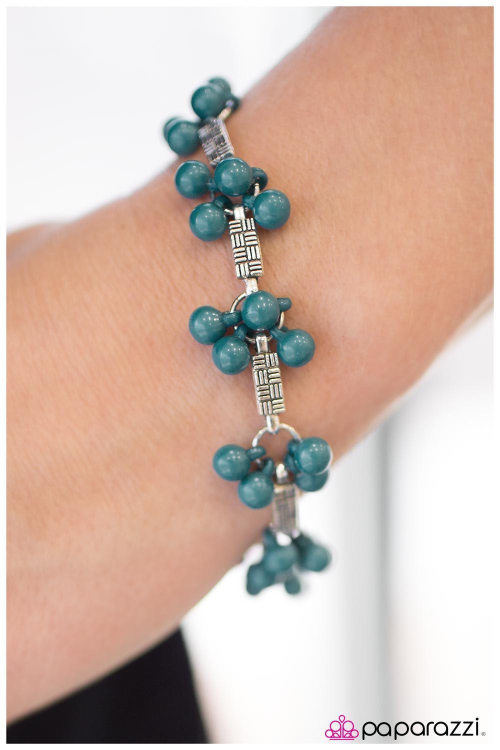 Hakuna Matata Blue and Silver Bracelet - Paparazzi Accessories-CarasShop.com - $5 Jewelry by Cara Jewels