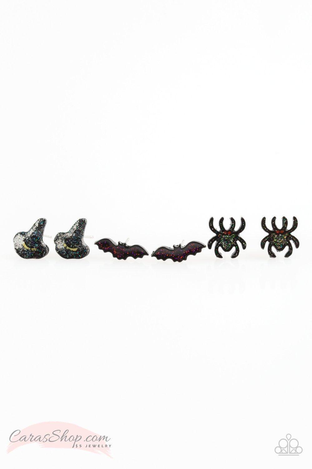 Halloween Themed Starlet Shimmer Children&#39;s Post Earrings - Paparazzi Accessories-CarasShop.com - $5 Jewelry by Cara Jewels