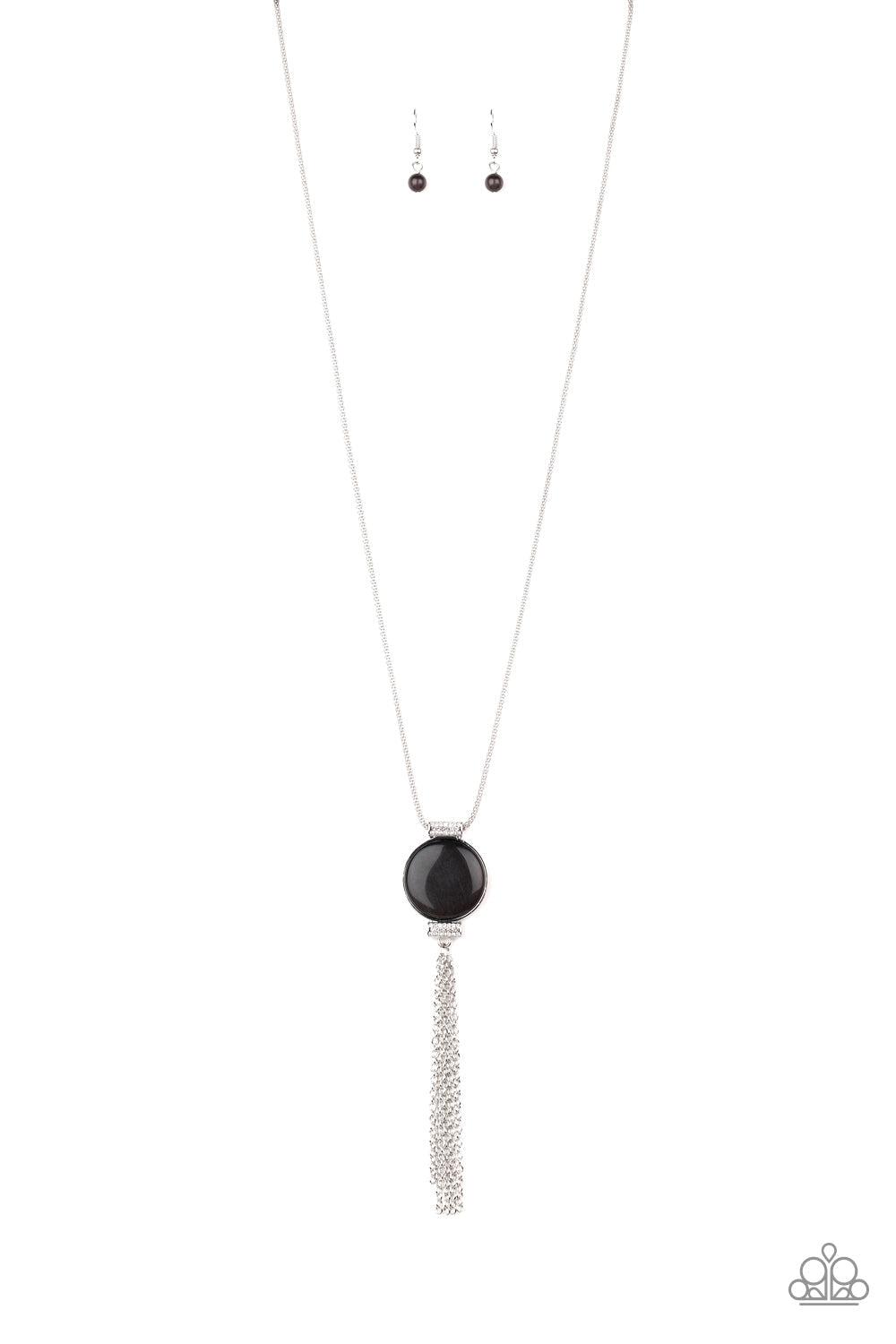 Happy As Can BEAM Black Cat&#39;s Eye Necklace - Paparazzi Accessories- lightbox - CarasShop.com - $5 Jewelry by Cara Jewels