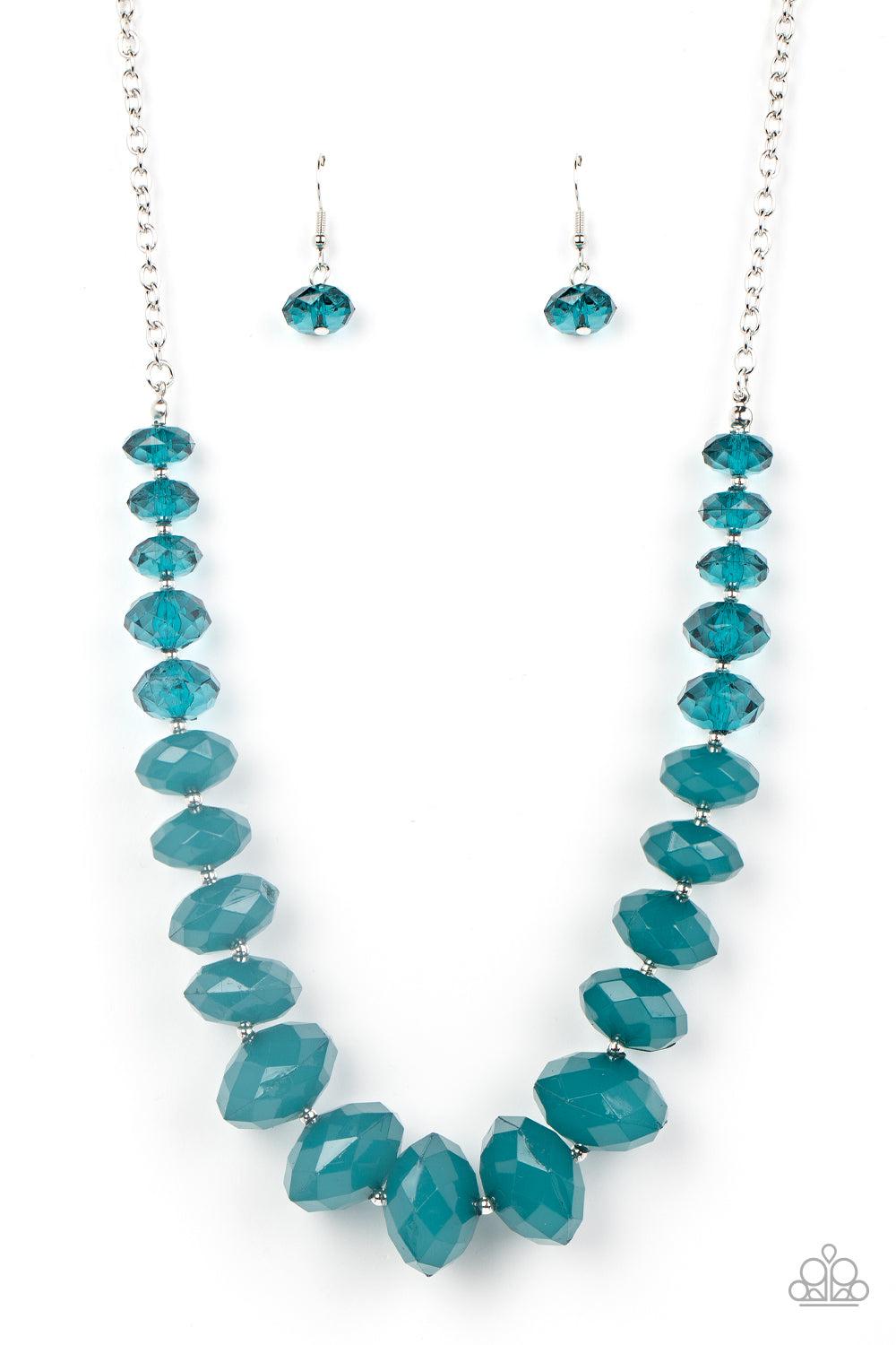 Happy-GLOW-Lucky Blue Necklace - Paparazzi Accessories- lightbox - CarasShop.com - $5 Jewelry by Cara Jewels