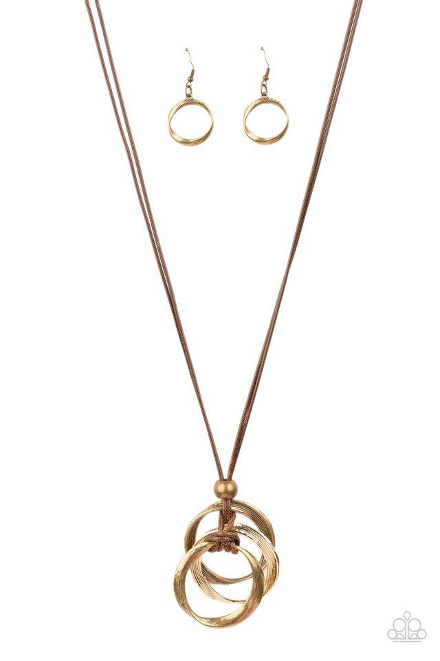 Harmonious Hardware Brass Necklace - Paparazzi Accessories- lightbox - CarasShop.com - $5 Jewelry by Cara Jewels