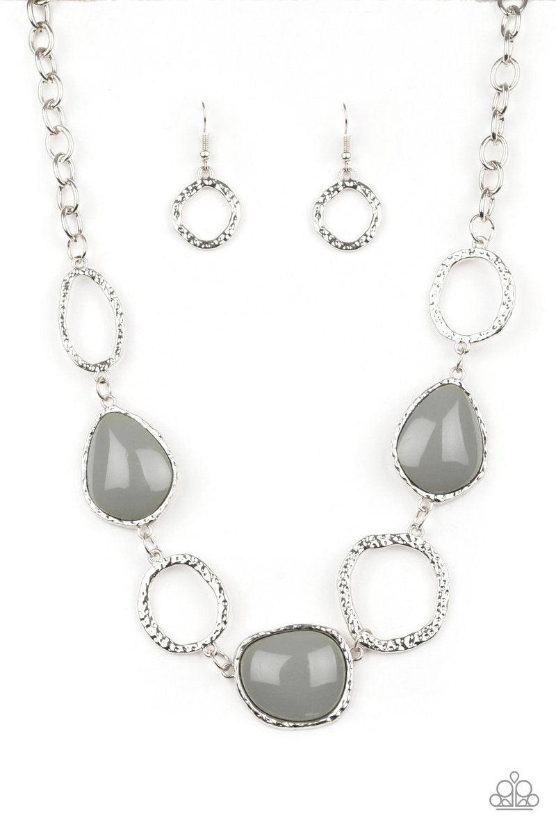Haute Heirloom Silver Necklace - Paparazzi Accessories-CarasShop.com - $5 Jewelry by Cara Jewels