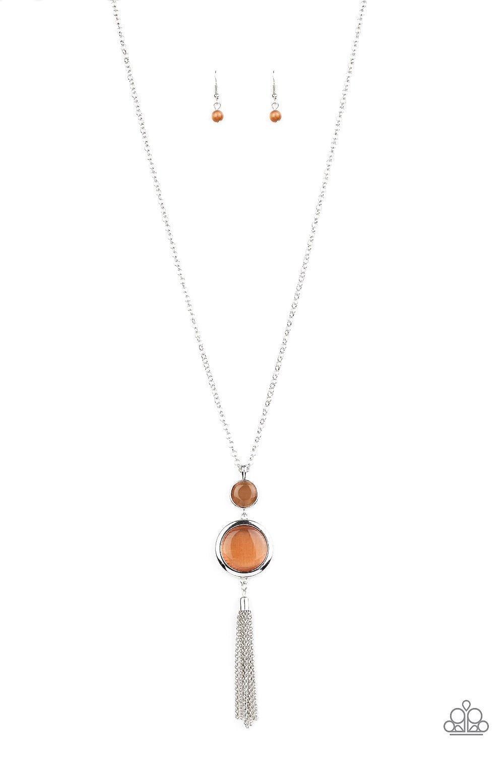 Have Some Common SENSEI Orange Moonstone Necklace - Paparazzi Accessories-CarasShop.com - $5 Jewelry by Cara Jewels