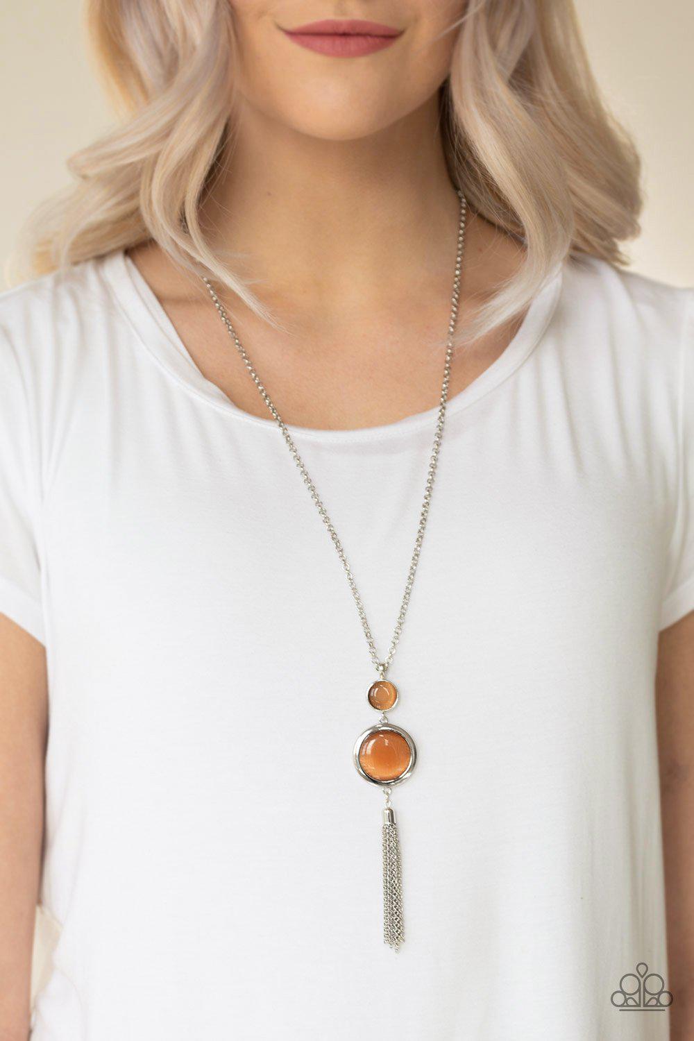 Have Some Common SENSEI Orange Moonstone Necklace - Paparazzi Accessories-CarasShop.com - $5 Jewelry by Cara Jewels