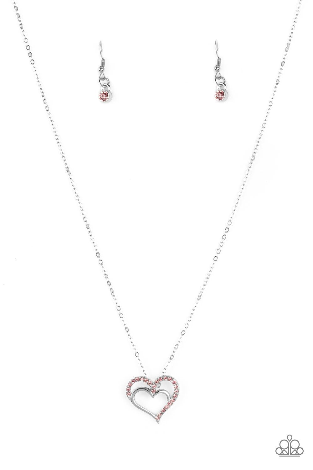 Heart To Heartthrob Pink Necklace - Paparazzi Accessories-CarasShop.com - $5 Jewelry by Cara Jewels