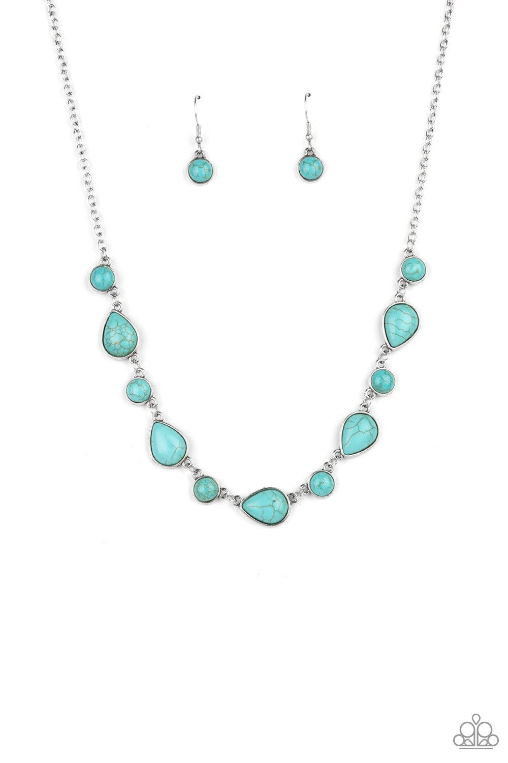 Heavenly Teardrops Turquoise Blue Stone Necklace - Paparazzi Accessories- lightbox - CarasShop.com - $5 Jewelry by Cara Jewels