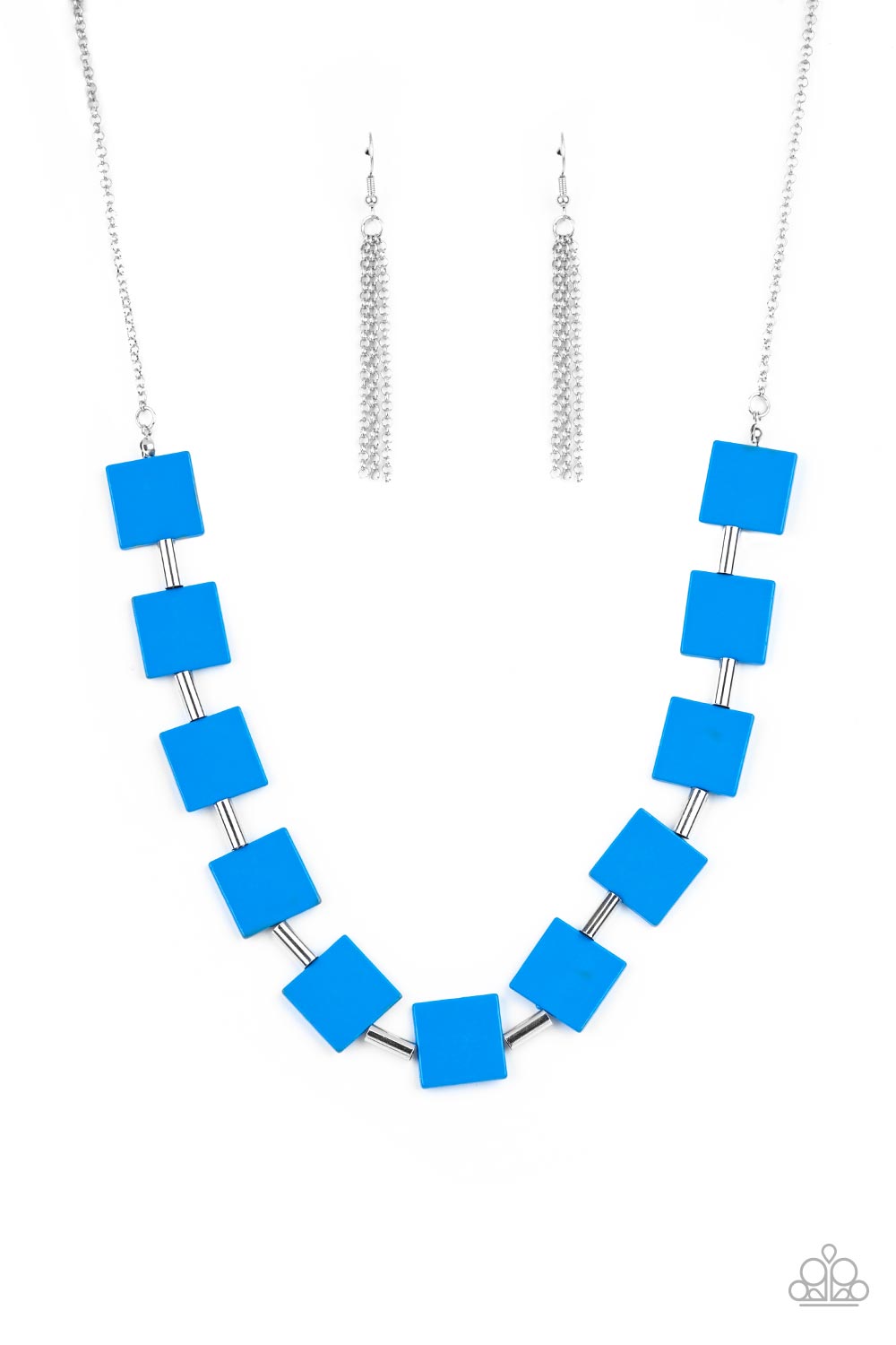 Hello, Material Girl Blue Necklace - Paparazzi Accessories- lightbox - CarasShop.com - $5 Jewelry by Cara Jewels
