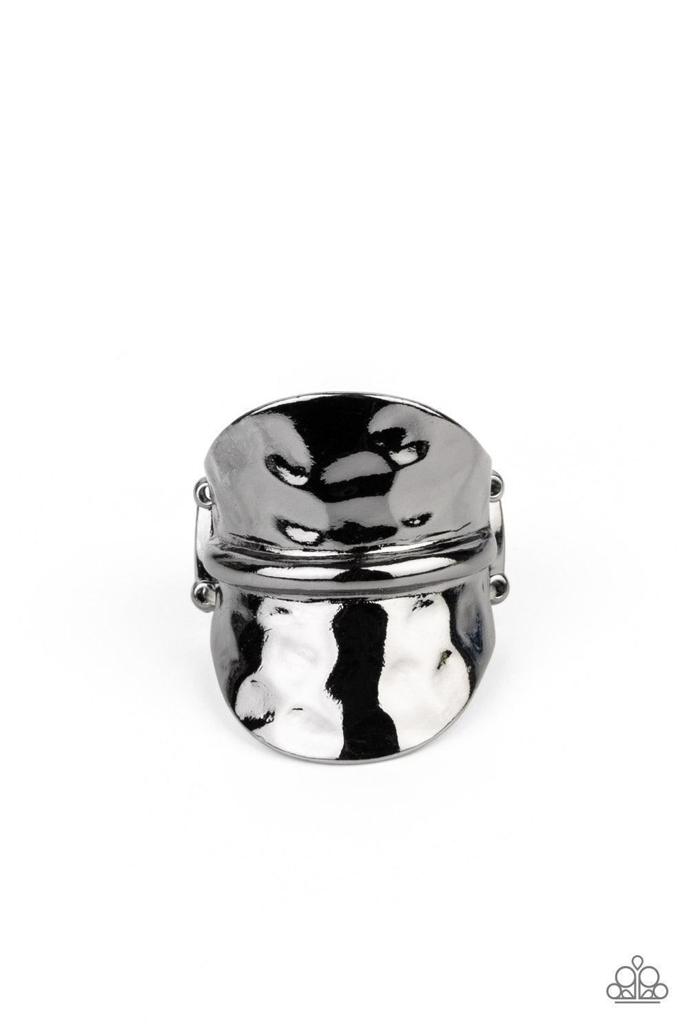 High Stakes Gleam Gunmetal Black Ring - Paparazzi Accessories- lightbox - CarasShop.com - $5 Jewelry by Cara Jewels