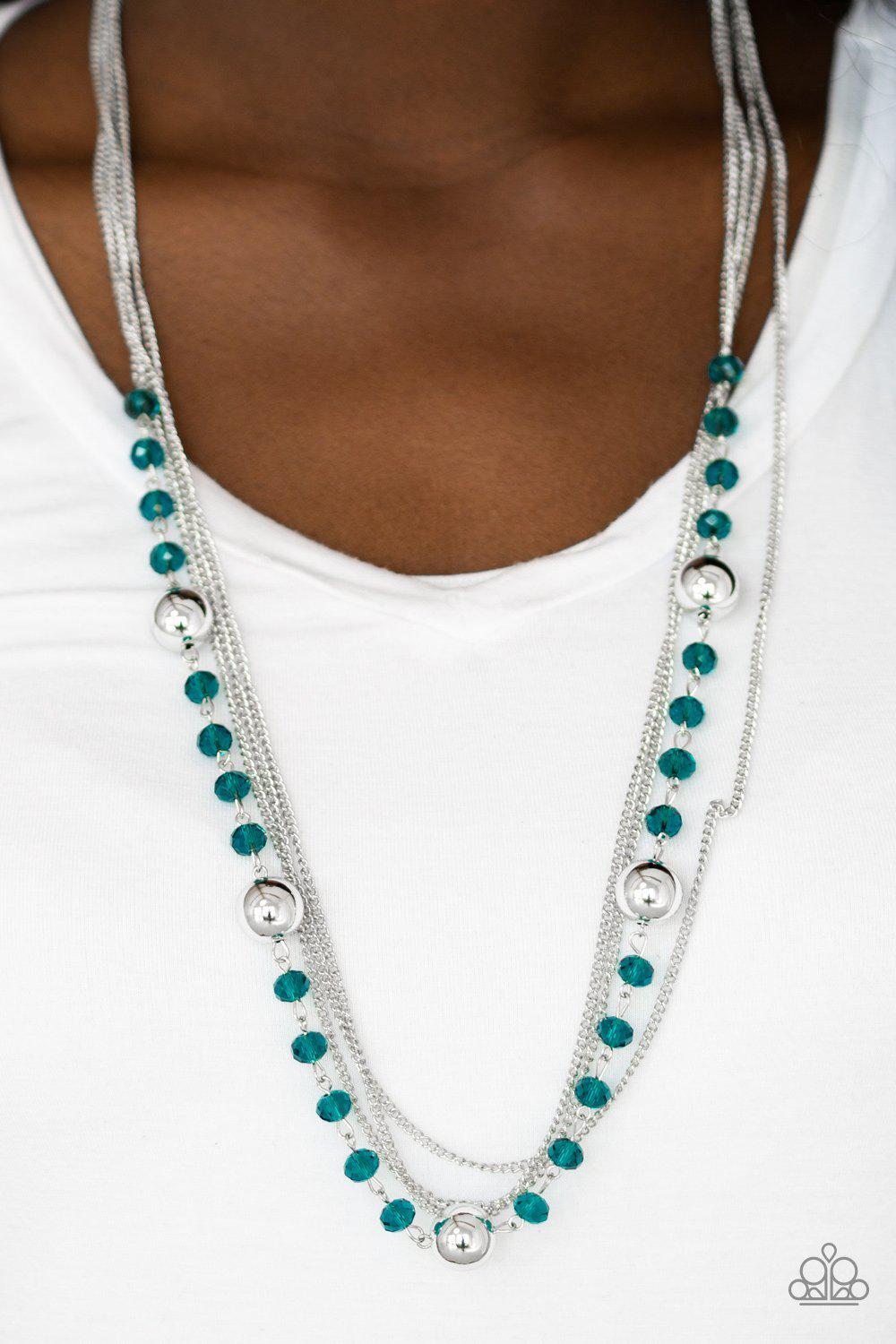 High Standards Blue Necklace - Paparazzi Accessories-CarasShop.com - $5 Jewelry by Cara Jewels