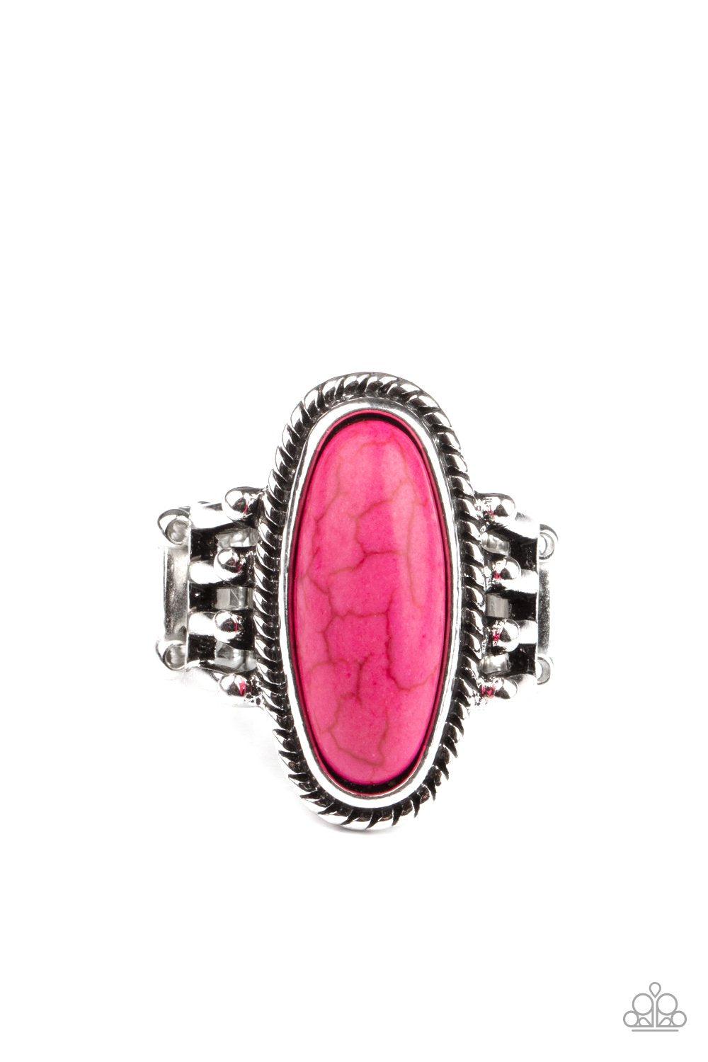 Home On The RANCH Pink Stone Ring - Paparazzi Accessories- lightbox - CarasShop.com - $5 Jewelry by Cara Jewels