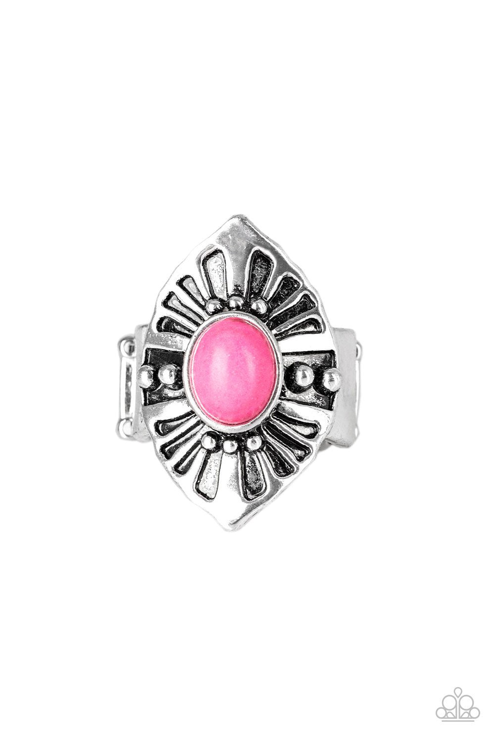 HOMESTEAD For The Weekend Pink Stone Ring - Paparazzi Accessories- lightbox - CarasShop.com - $5 Jewelry by Cara Jewels