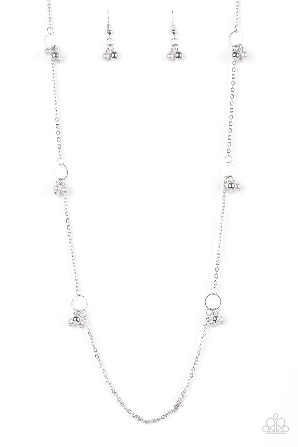 House Party Posh Silver Necklace - Paparazzi Accessories-CarasShop.com - $5 Jewelry by Cara Jewels